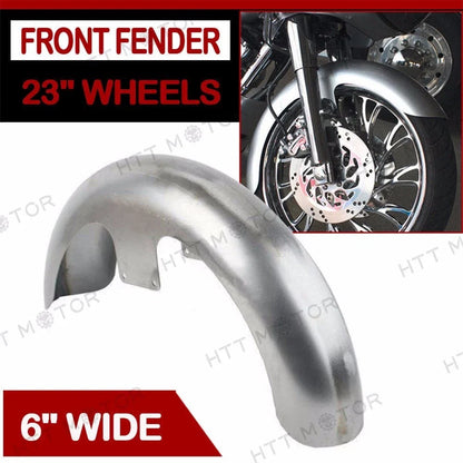 6" Wide Front Fender for Harley Touring FLH (1997–2013) 23" Wheel 120-130 Tires