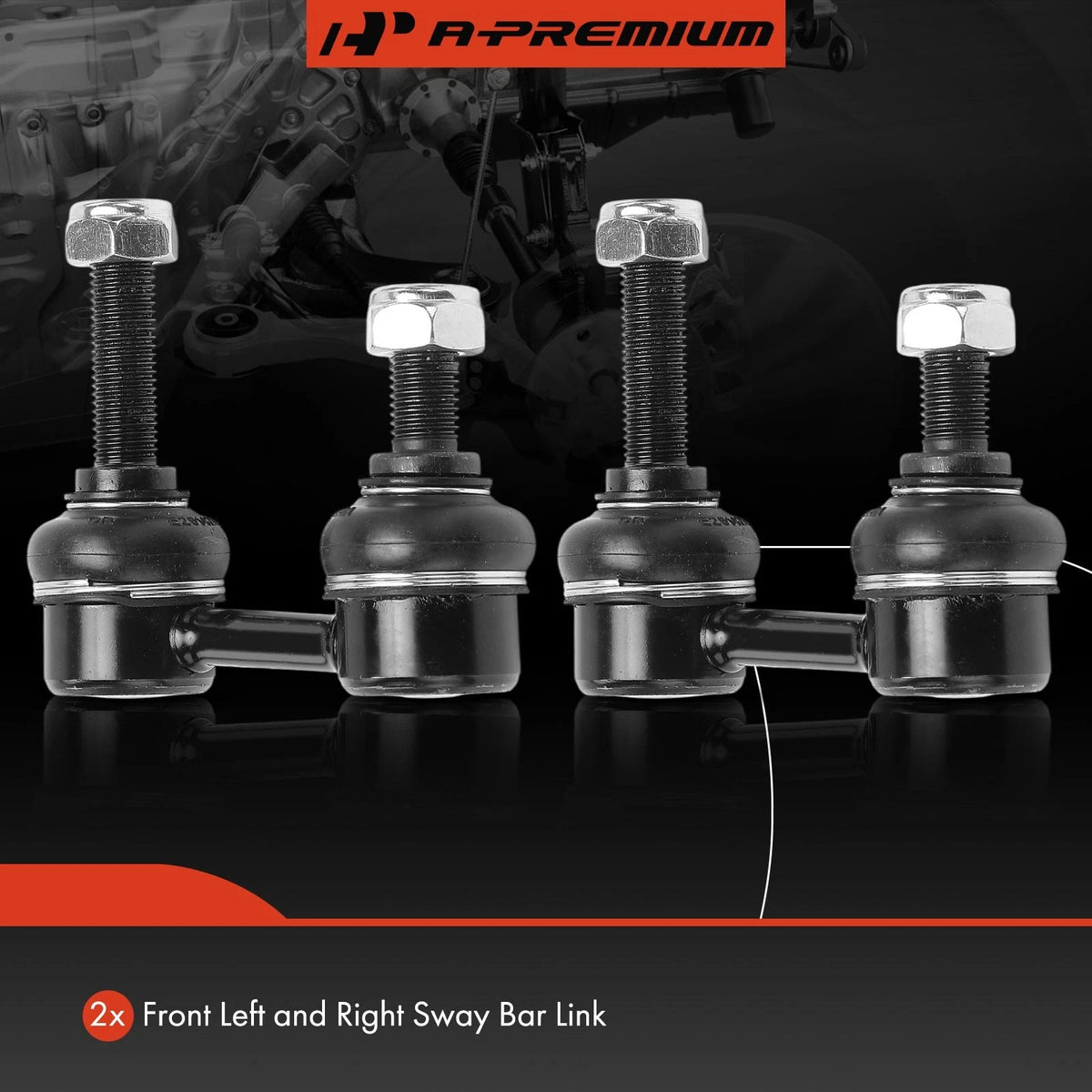 2X Front Side Sway Bar Link for Kia Sedona (2002–2005) OK55234160B, K90381