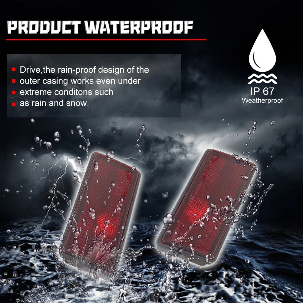 2X Red Lens Rear Bumper Side Marker Lights for Chevy Corvette C3 (1974–1979)
