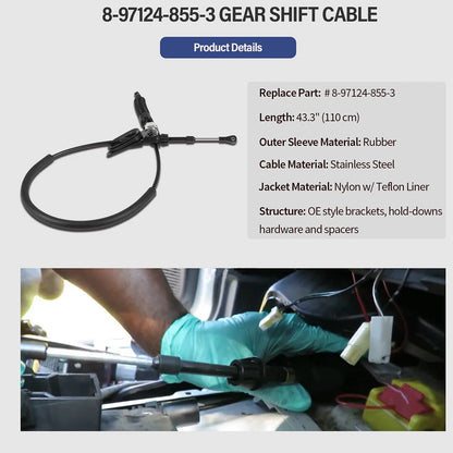 Gear Shifter Shift Cable for Isuzu Rodeo Amigo Passport (1998–2004) 8-97124-855-3