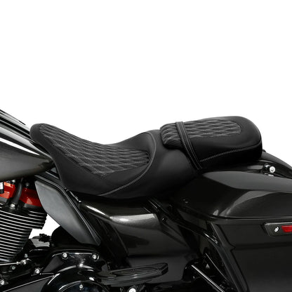 Gel Seat for Harley Road Glide King (2009–2023) Black White