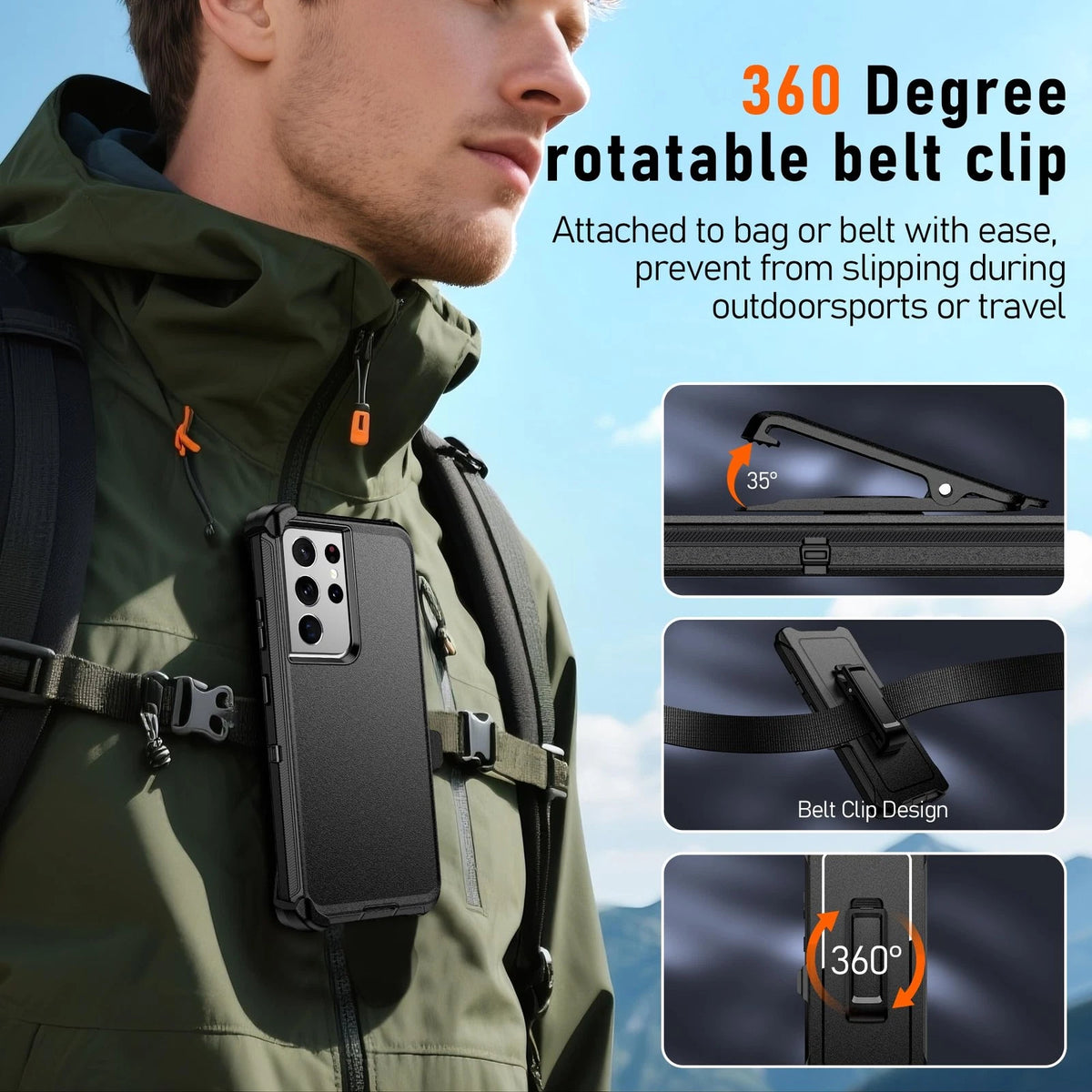 Pilaru Holster with Belt Clip for Samsung Galaxy S21 Ultra
