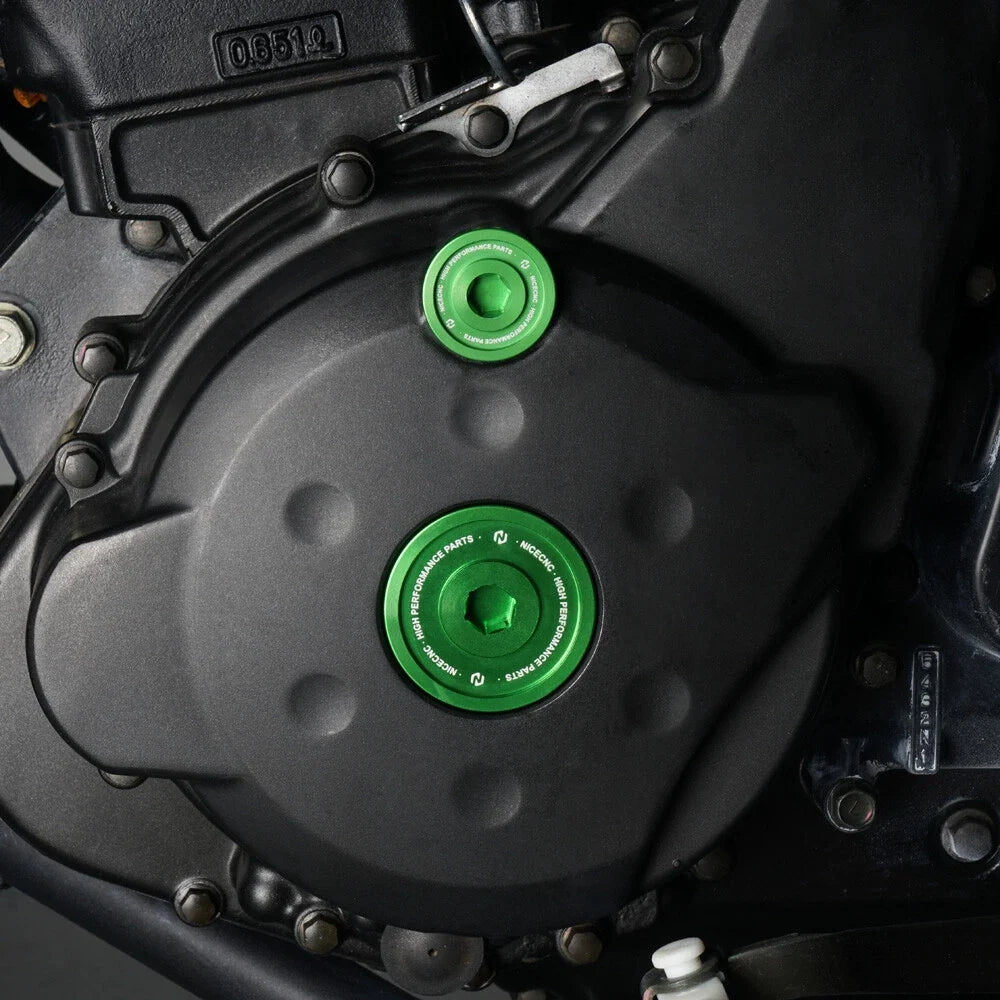 Set of 4 Aero Aluminum Anodized Cover Cap Plugs for Kawasaki KLR650 (1987–2024)