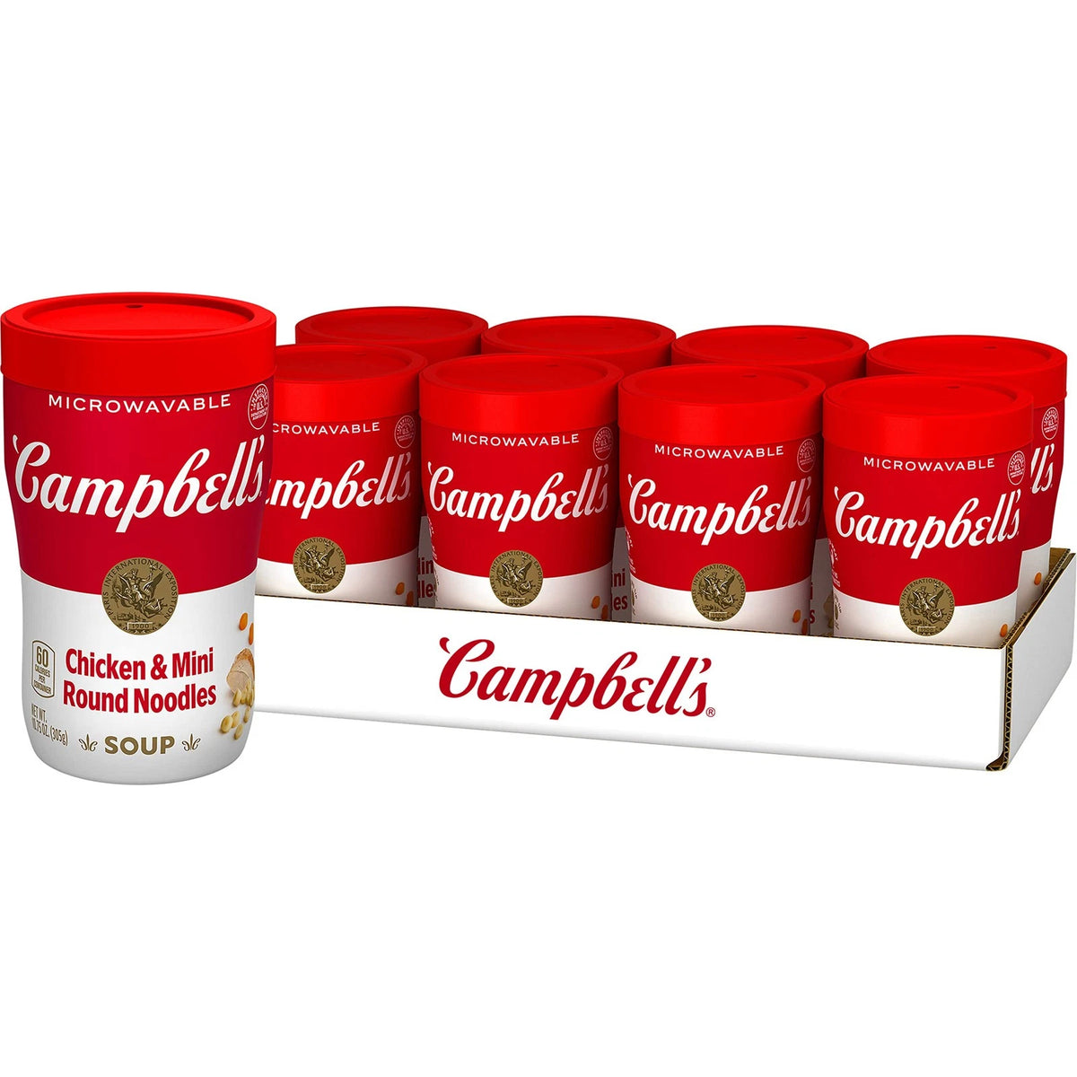 Set of 8 Campbell's Sipping Soup Chicken & Mini Round Noodle Soup 10.75 Oz