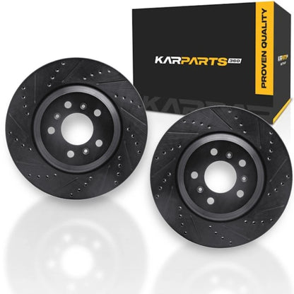 Set of 2 Drilled and Slotted Rotors for Buick Allure/LaCrosse (2008–2009) ALX-PAU-DF-8002-46000-CLA2