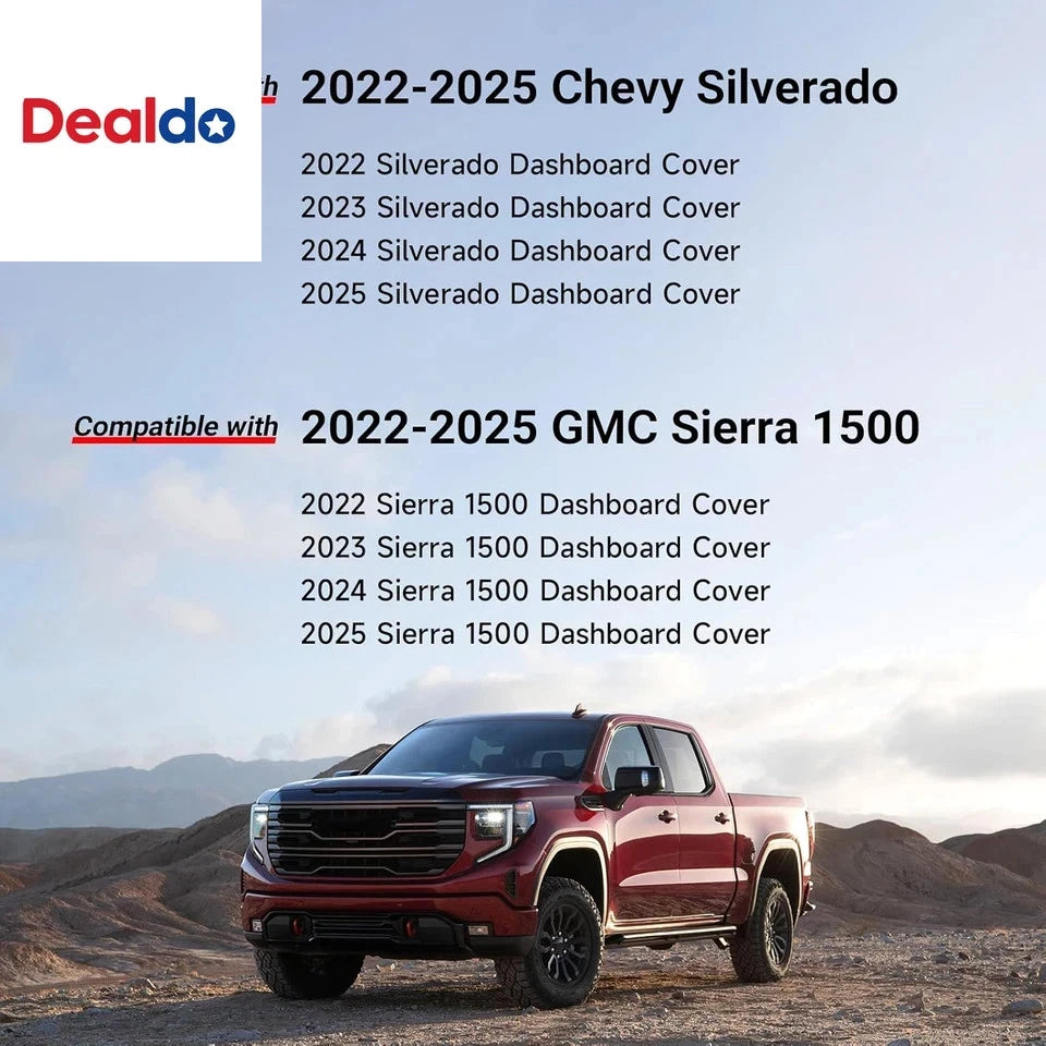 Dash Cover for Chevy Silverado/GMC Sierra 1500 (2022–2026) SLD001-06
