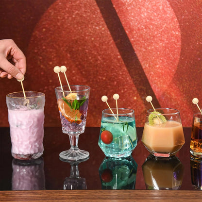 100Pcs Wooden Ball Toothpicks for Appetizers (4.7 Inch)