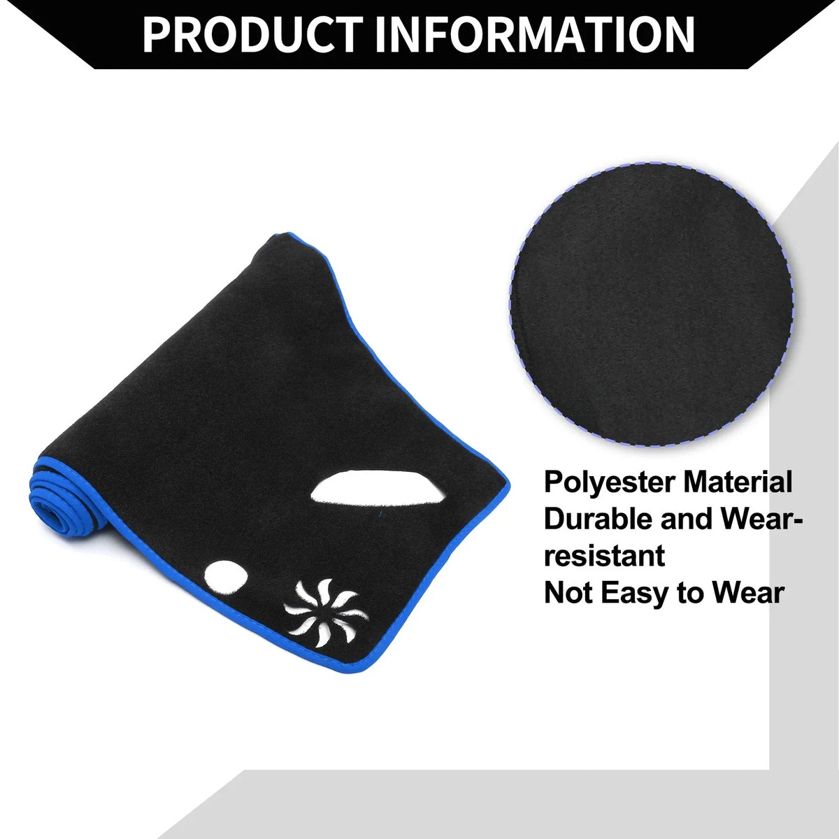 Set of 1 Dashboard Dash Cover Mat for Subaru Forester (2018–2024) Black Blue