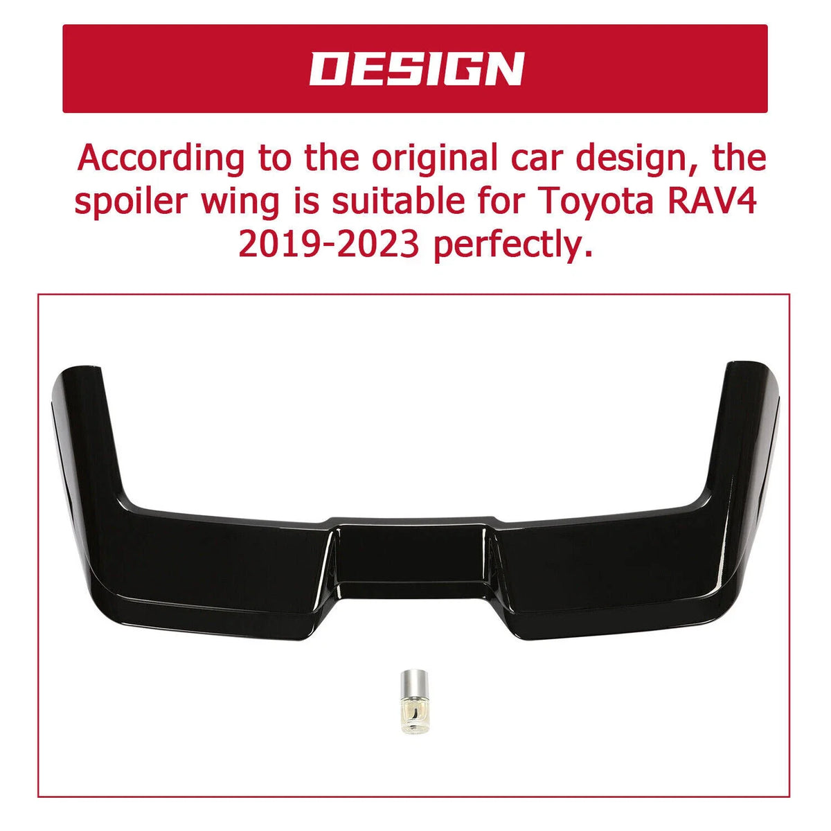 Rear Roof Spoiler for Toyota RAV4 (2019–2023) Glossy Black