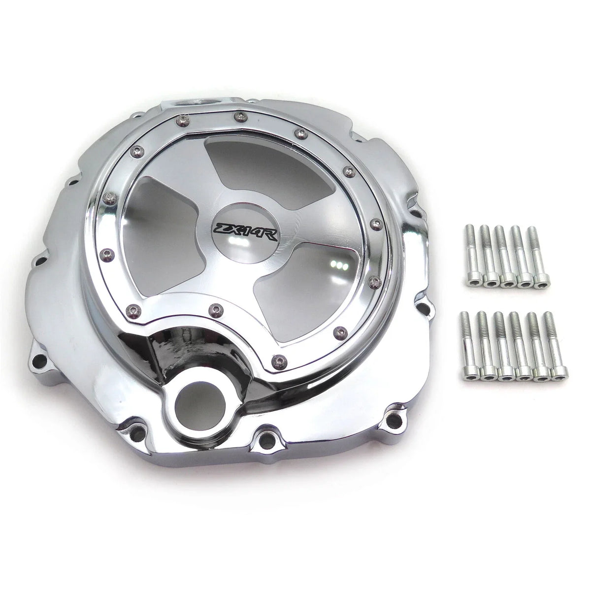 Clutch Cover for Kawasaki ZX14R ZZR1400 (2006–2014) Chrome See-Through