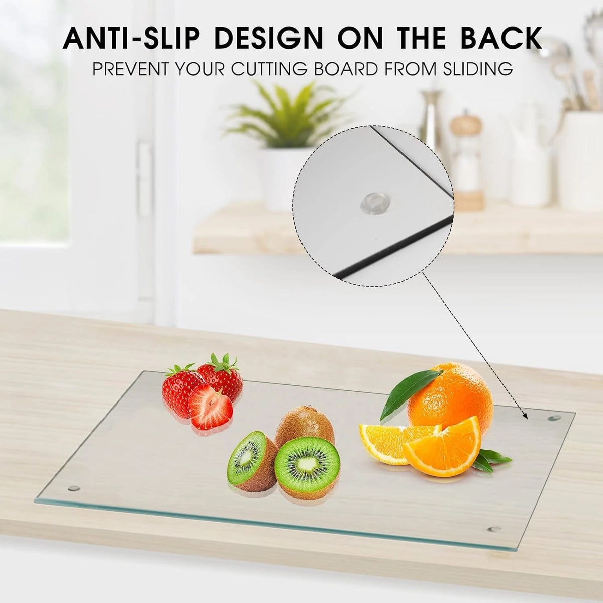 Tempered Glass Cutting Board for Kitchen (12"x8")