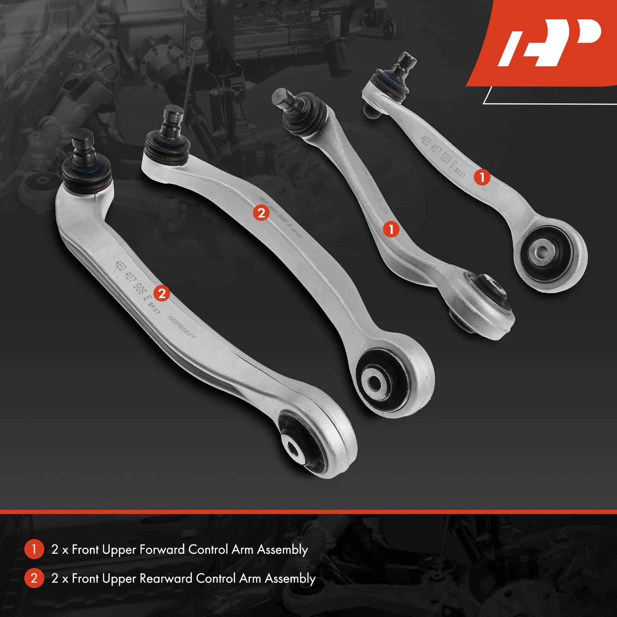 Set of 4 Front Upper Control Arms w/ Ball Joints for Audi A6 (2006–2011)