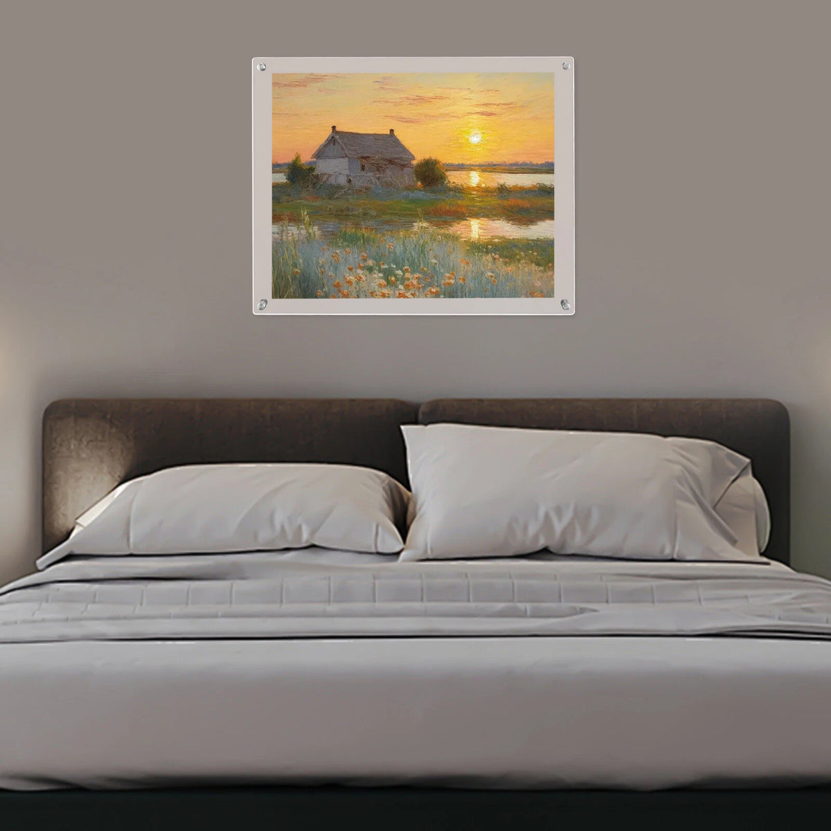 16" x 20" Clear Acrylic Picture Frame for Wall Mount (Floating Double Panel)