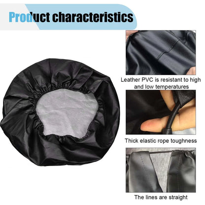 15 Inch Spare Tire Cover for RV Trailer - Dustproof Leather, Black