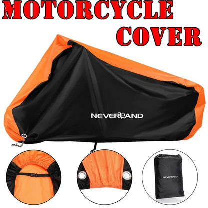Motorbike Cover for M-4XL (Waterproof, Snow, Sun, UV, Dust, Rain)
