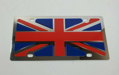 Vanity License Plate Frame with 3D UK Flag for Chrome Great Britain (—)