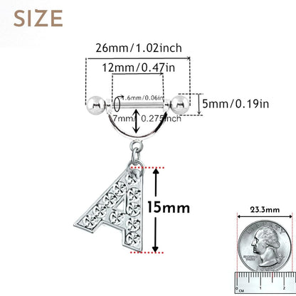 2X 14GA Stainless Steel Nipple Rings 1.6mm x 16mm for Body Jewelry