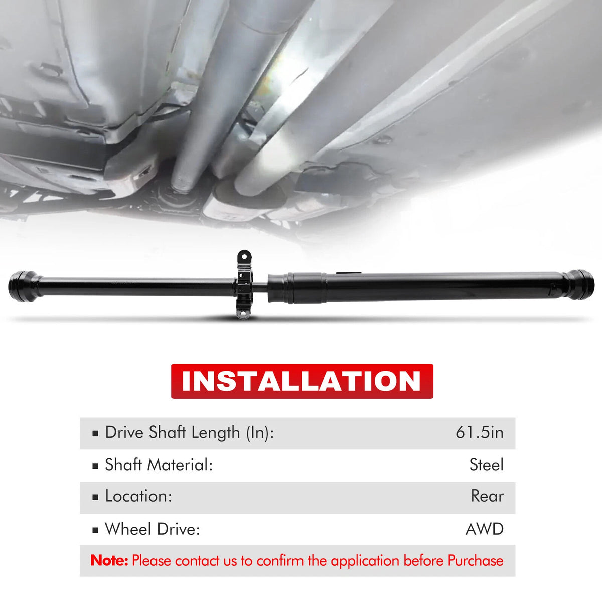 Rear Driveshaft Assembly for Audi Q7 (2011–2015) 7L8521105L, 7L8521105G, 7L8521102S, 986-539