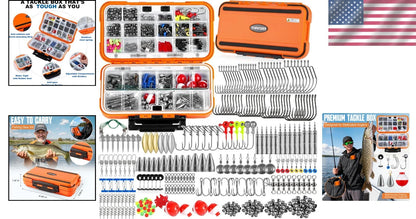 343-Piece Fishing Gear Kit with Stainless Steel Hooks & Tackle Box