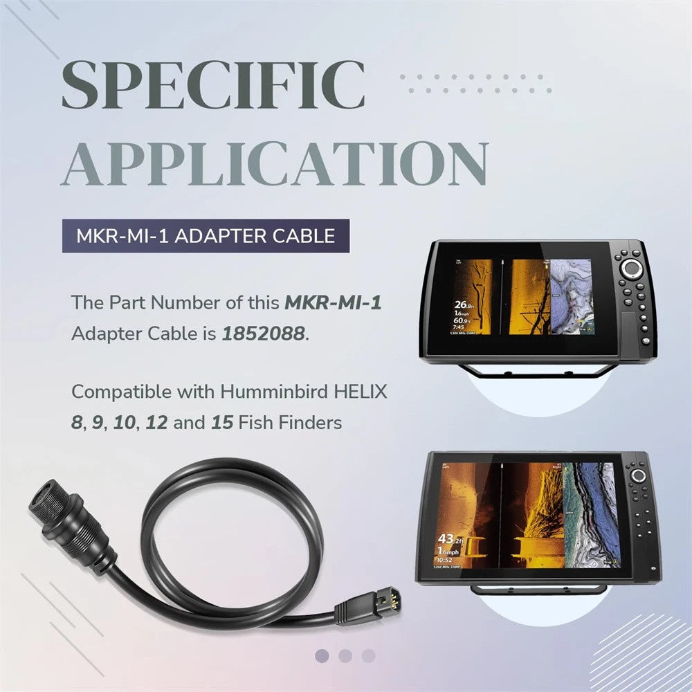 Adapter Cable for HB Helix Built-in MEGA Down Fish Finder (Black)