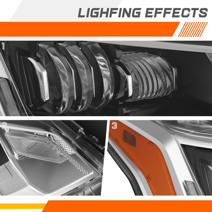 Chrome Amber Headlight for Chevrolet Equinox (2018–2021)