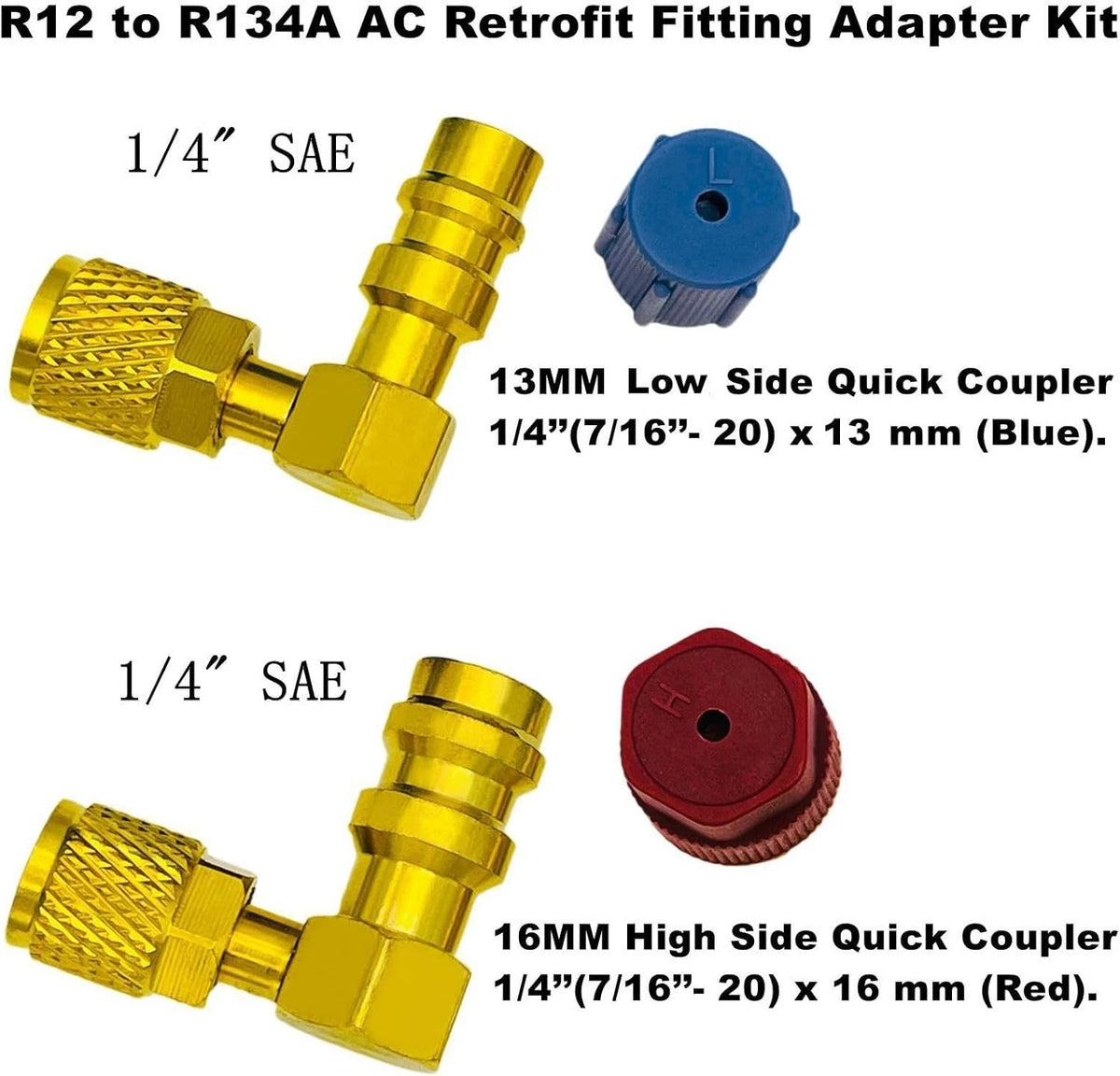 AC Fitting Adapter Kit for R12 to R134A Retrofit (Universal)