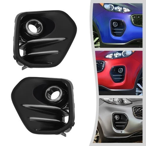 1 Pair Black Fog Light Covers for Kia Sportage (2017–2019)