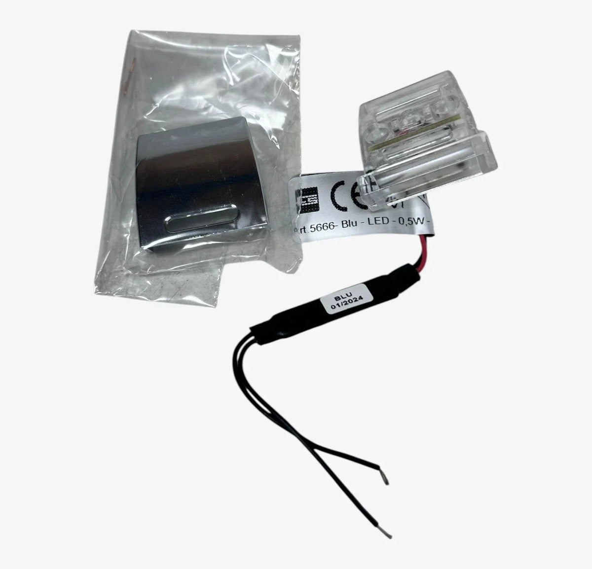 Chrome Blue LED Courtesy Light 0.5W for Foresti & Suardi 5666 (10–30V)