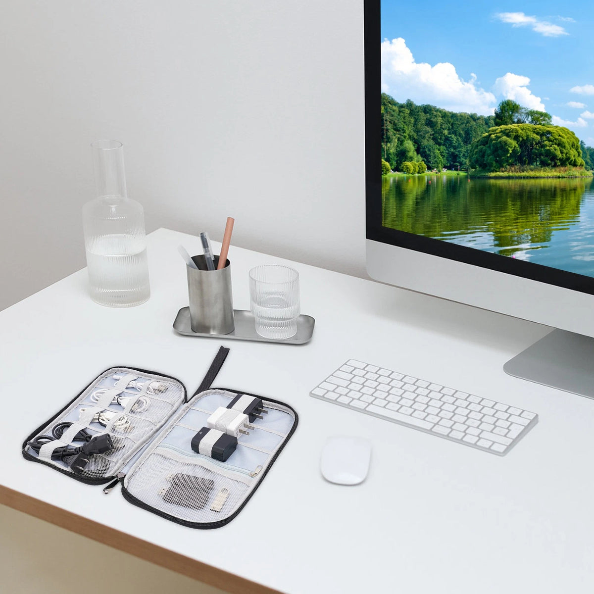 Portable Digital Bag Charger Organizer for Phones and Hard Drives