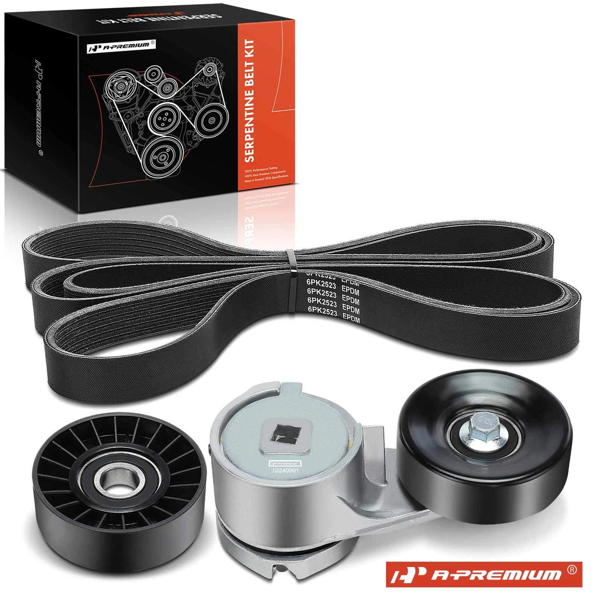 3X Serpentine Belt Drive Component Kit for Ford E150 Econoline (1993–1995)