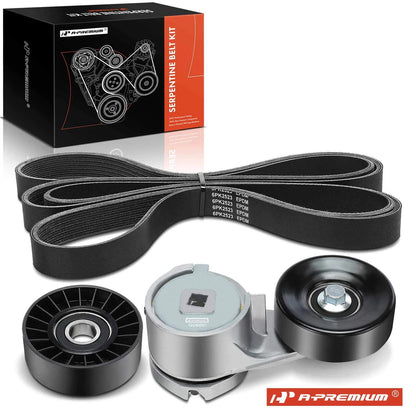 3X Serpentine Belt Drive Component Kit for Ford E150 Econoline (1993–1995)