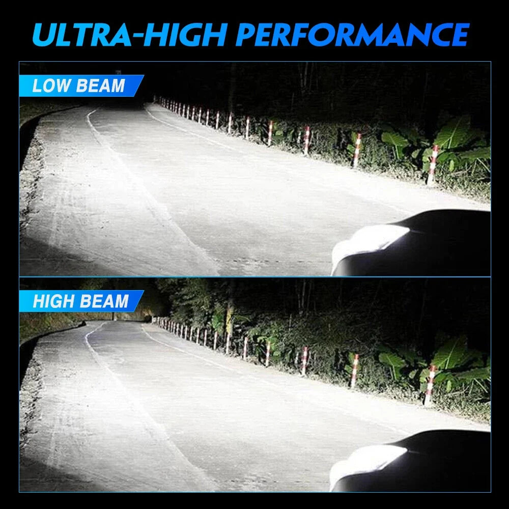 2X H13 H4 H7 9005/9006 LED Headlight Bulbs for Cars (200W 40000LM)