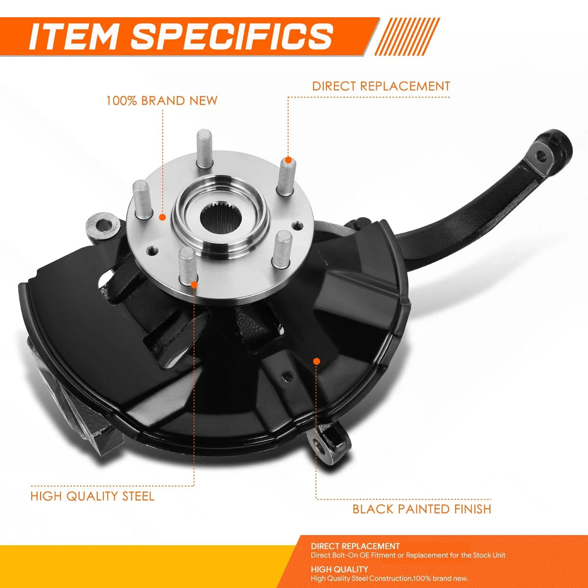 Front Right Loaded Knuckle Assembly for Ford Fusion Lincoln MKZ Mazda 6 (2006–2012)