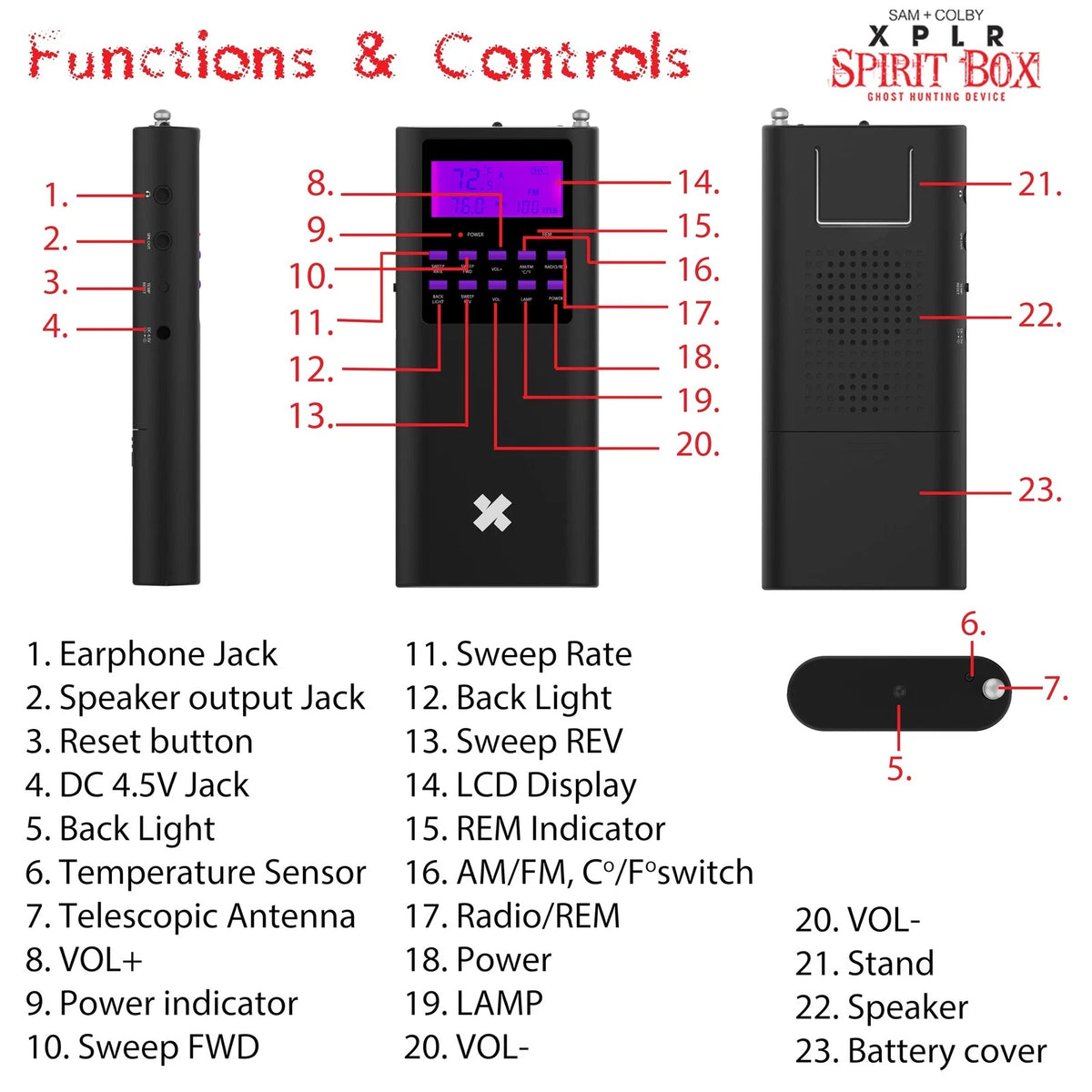 Sam and Colby XPLR Spirit Box for Paranormal Detection Equipment