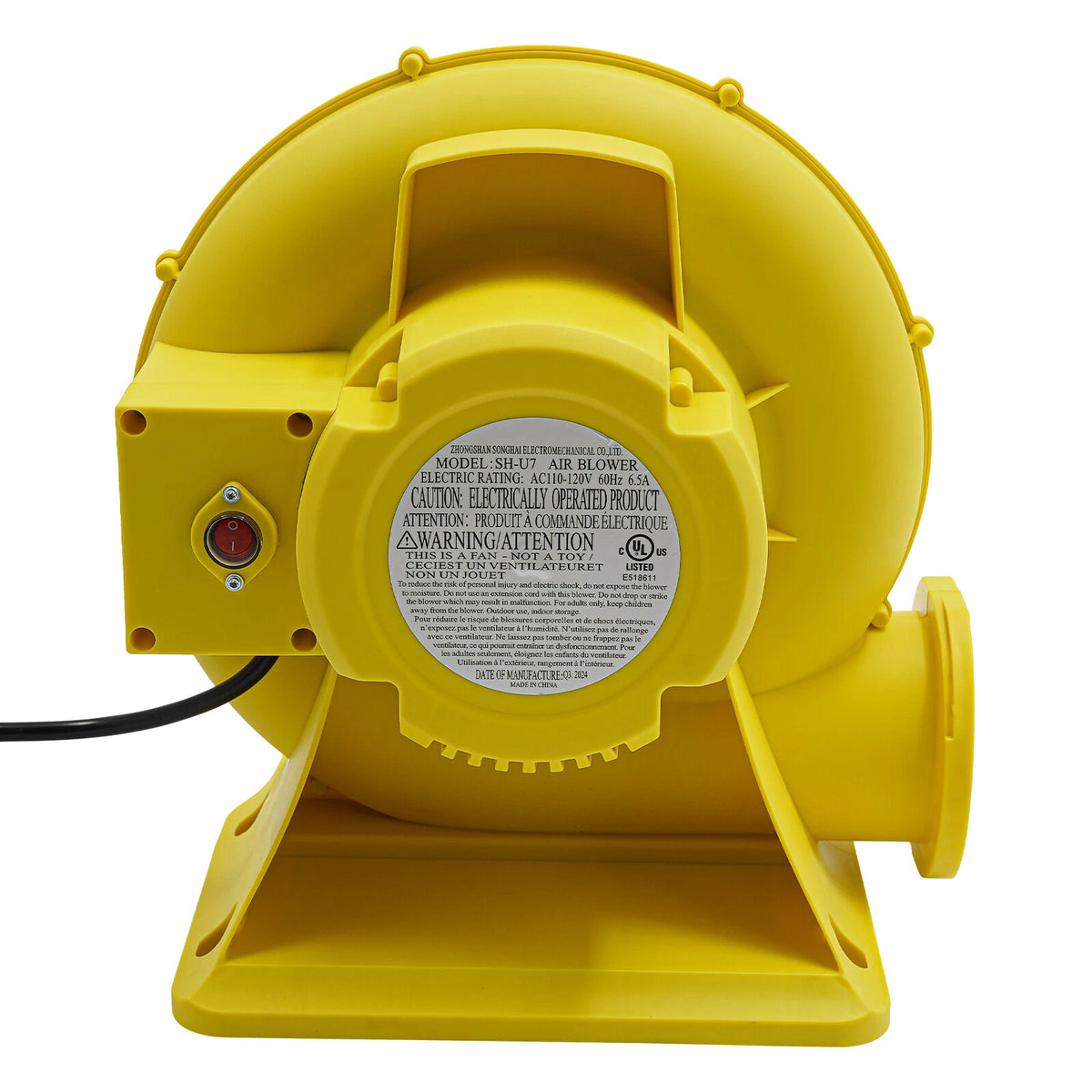 750W Air Blower Pump Fan for Inflatable Bounce House (110V)