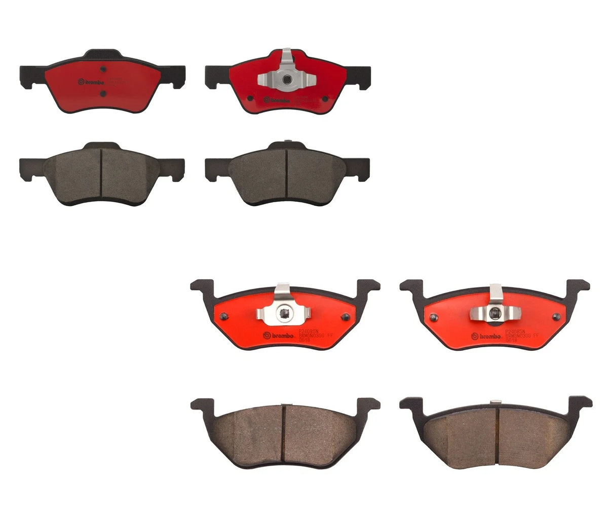 Brembo Front & Rear Ceramic Brake Pads Kit for Mazda Tribute, Ford Escape, Mariner (2001–2007)