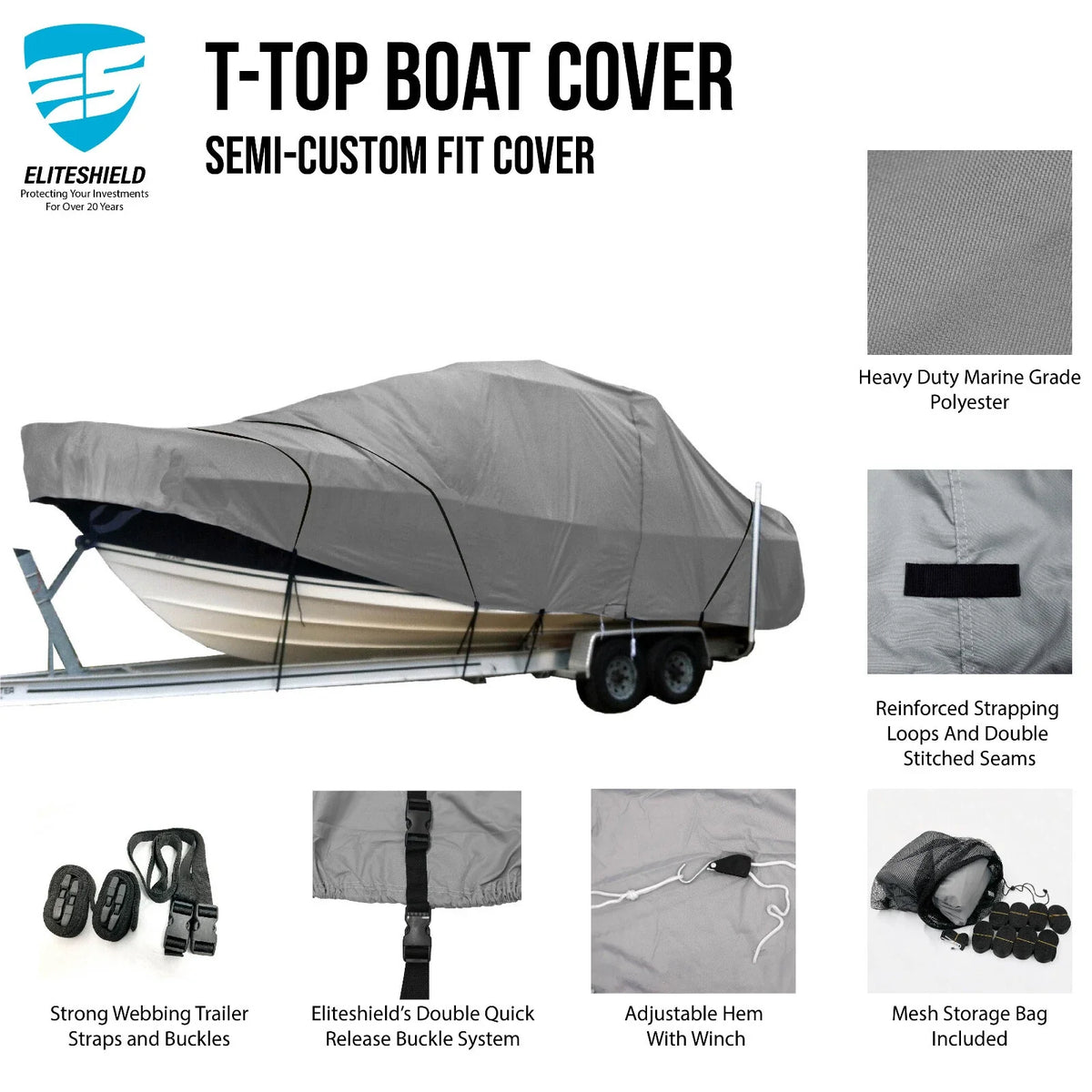 Heavy Duty Hard-Top Boat Storage Cover for Bayliner 2452 Ciera Express