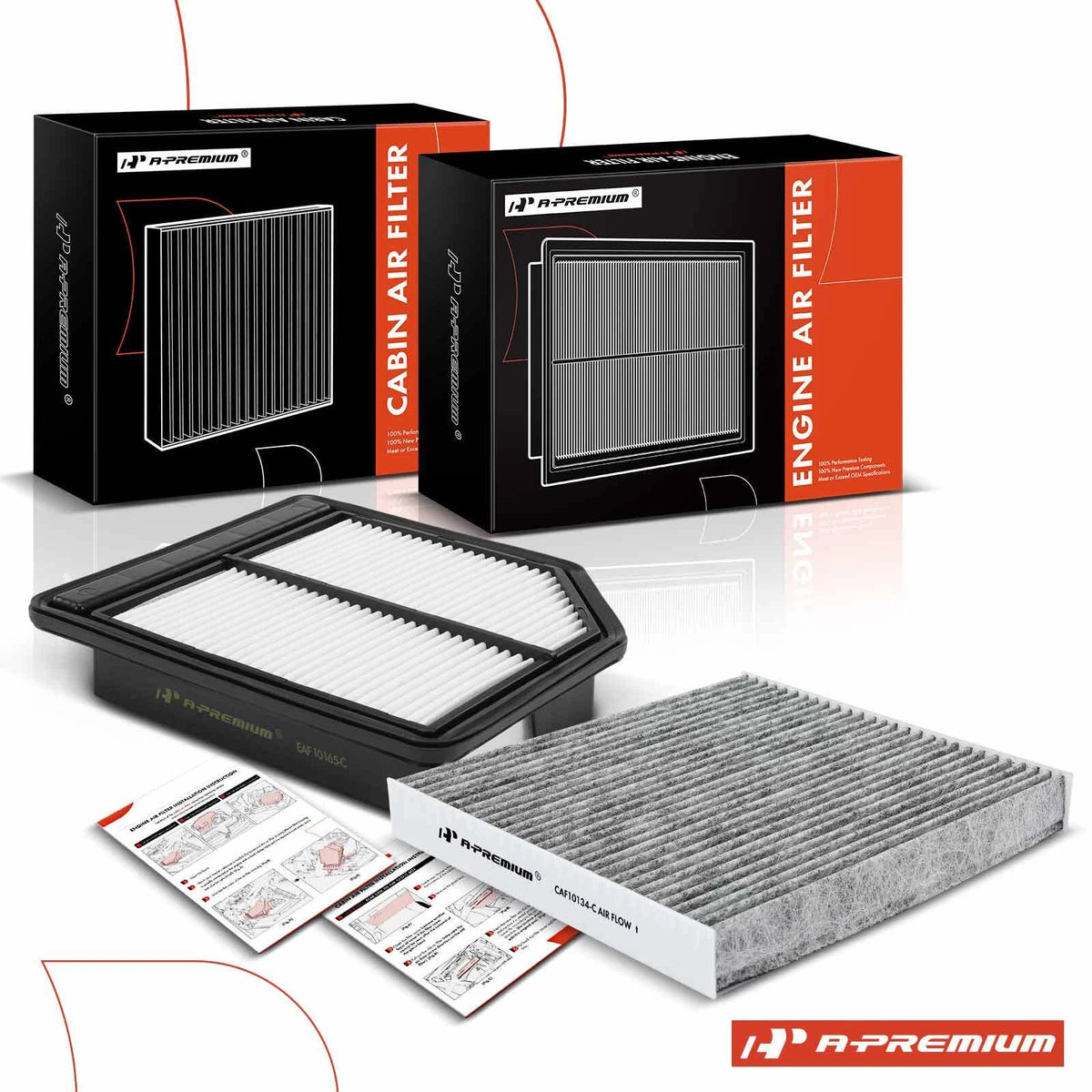Set of 2 Engine & Cabin Air Filters for Honda Civic (2006–2011) CF159, CAF1781