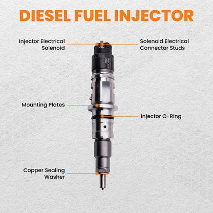 6pcs Diesel Fuel Injectors for Dodge Ram 2500/3500 (2007–2018) 0986435518