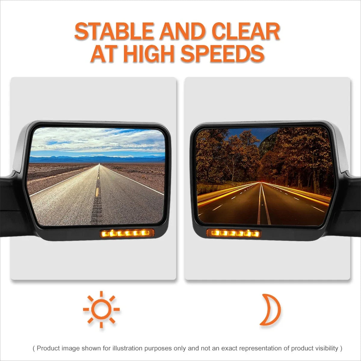 Right Side View Mirror for Ford F150 (2004–2014) - Powered, Heated, LED, Chrome