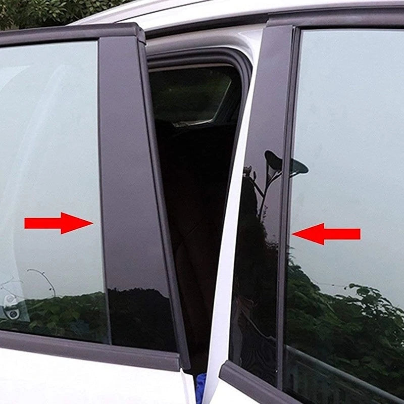 8x Gloss Black Exterior Pillar Posts Trim for BYD Dolphin (2022–2024)