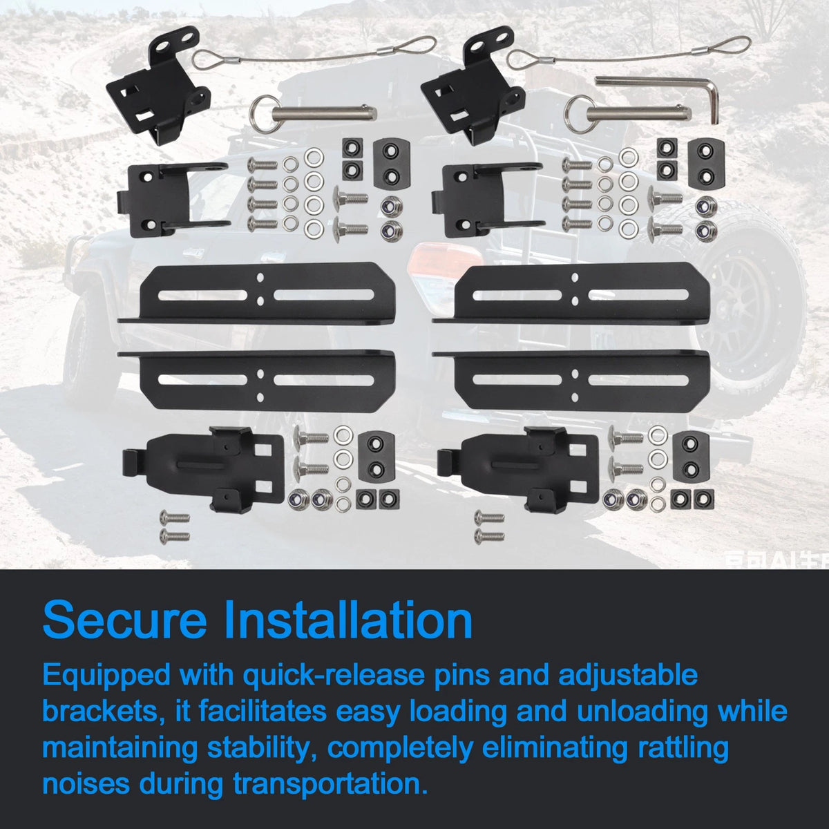 Cargo Case Roof Mount Kit for Pelican Gen2 BX140R BX55S BX85S (RFMT002BLK, RFMT2)