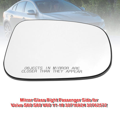 Mirror Glass Right Passenger for Volvo S60 S80 V60 (2011–2018) 30716924 30762572