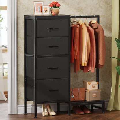 Dresser with Hanging Rack for HIGDBFE (4 Drawers, 12"D x 30"W x 44"H)