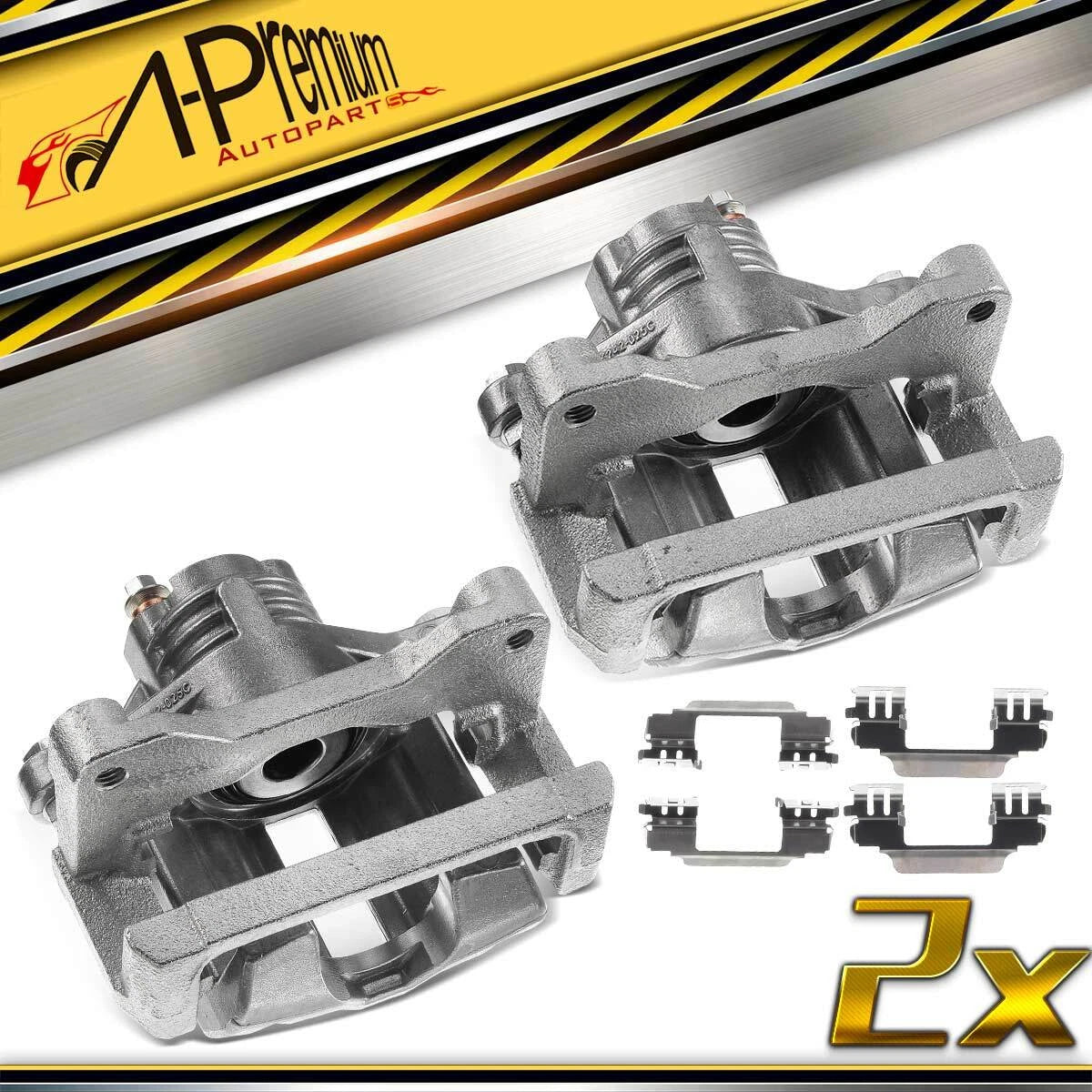 A-Premium Pair Rear Brake Calipers with Bracket for Pontiac Grand Prix (2005–2008) 89060369, 89060370, 18-B4954, 18-B4955