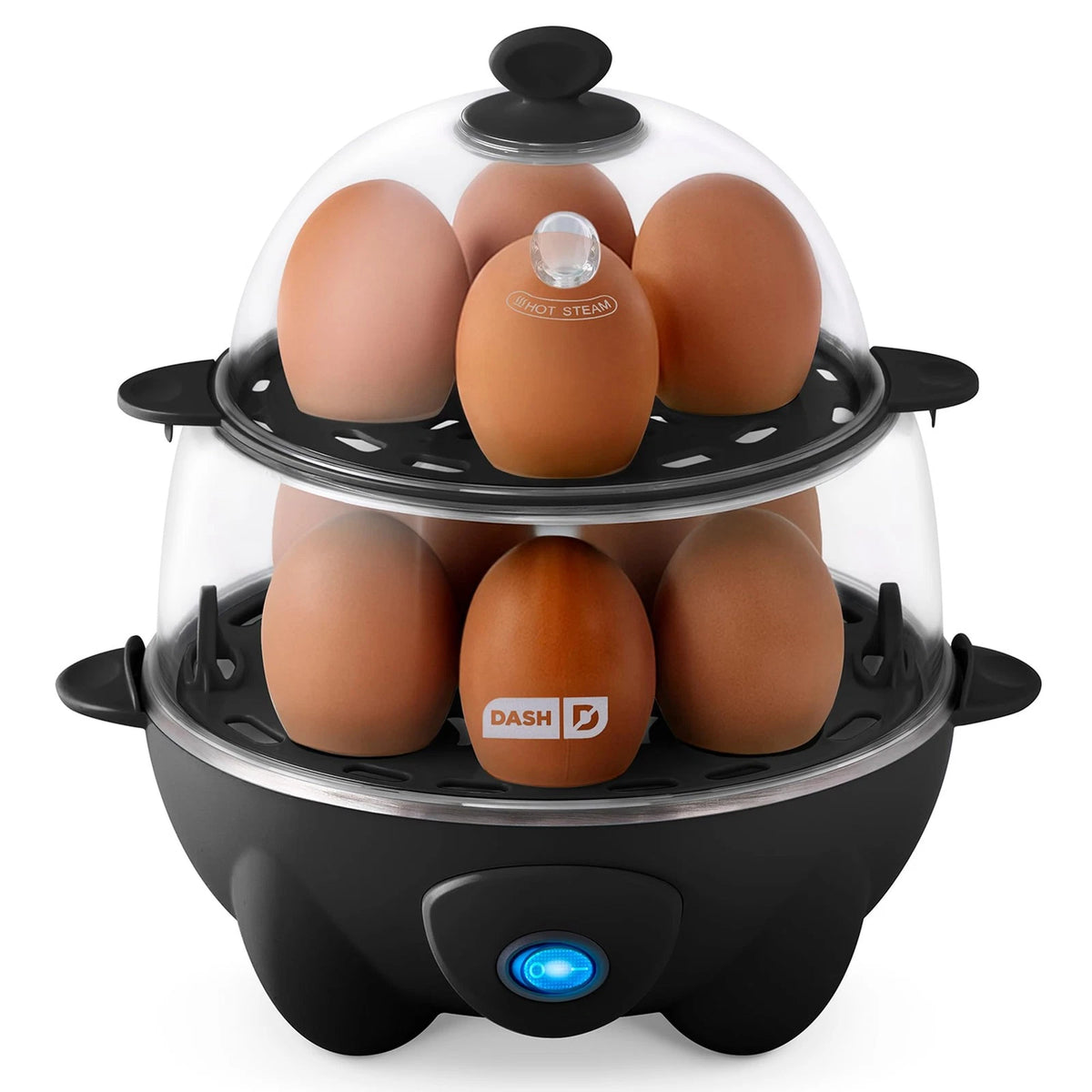 12-Capacity Egg Cooker for Dash Deluxe (Auto Shut Off, Black)