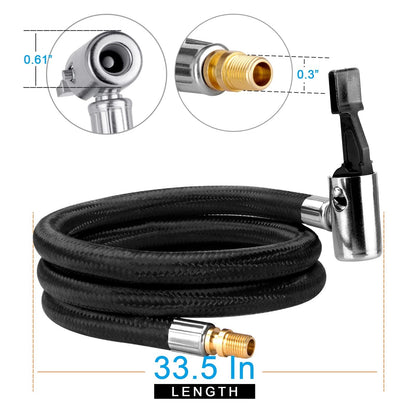 31 Inch Tire Inflator Hose Lock On Air Chuck Schrader Valve Adapter for Car Truck