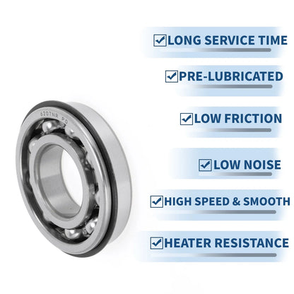 6207NR Deep Groove Ball Bearing for Scooter Skateboard (P0 35x72x17mm)