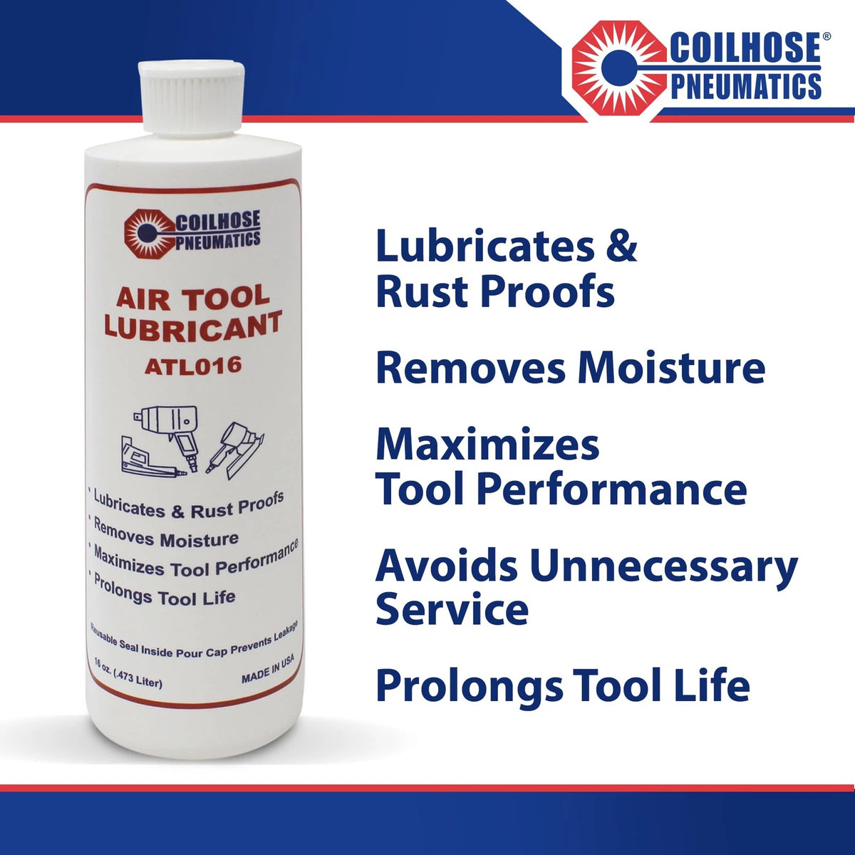 16-Ounce Air Tool Lubricant for Coilhose Pneumatics