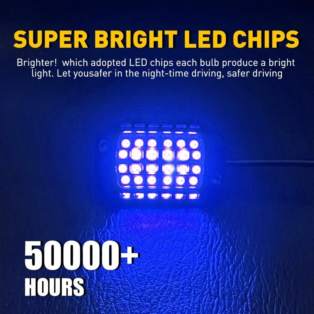 4Pcs Blue LED Rock Light Pods for SUV Pickup Truck UTV